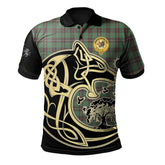 MacKinnon Hunting Ancient Tartan Polo Shirt Viking Wolf
